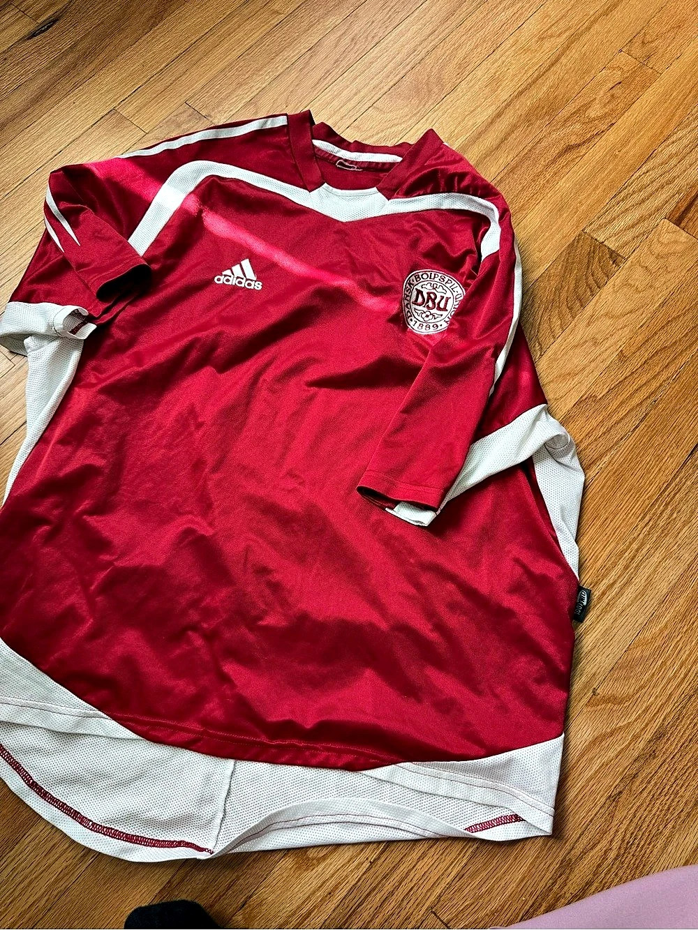 Adidas Denmark DBU Home Soccer Jersey 2004-2006 Red & White
